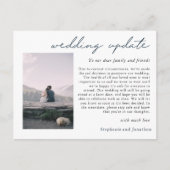 Trouwuitstel Foto-update Moderne Script Aankondigingskaart (Voorkant)