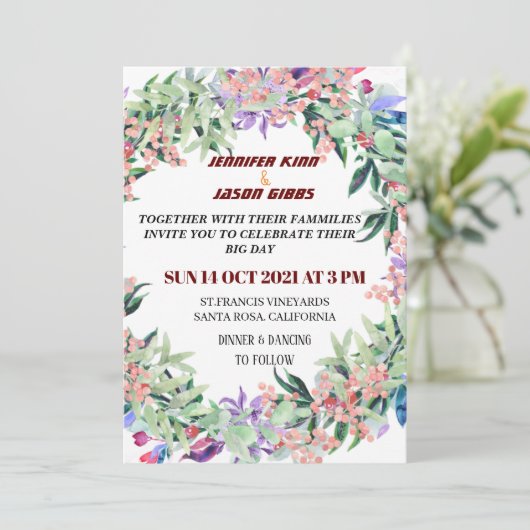 trouwuitvinding kaart (Staand voorkant)