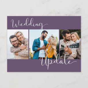 Trouwupdate 3 Foto Paarse Uitstel Briefkaart