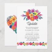 Trouwupdate Floral Fiesta Kaart (Voorkant / Achterkant)