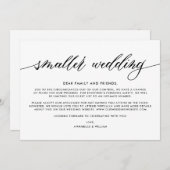 Trouwupdate | Kleinere bruiloft Aankondiging (Voorkant / Achterkant)