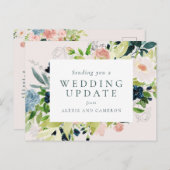 Trouwupdate marine blos bloemen briefkaart (Voorkant / Achterkant)