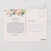Trouwupdate marine blos bloemen briefkaart (Achterkant)