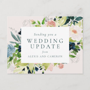 Trouwupdate marine blos bloemen briefkaart