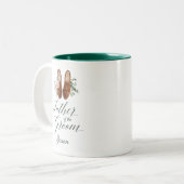 Trouwvader Waterverf Bloemstuk Formele Schoenen Tweekleurige Koffiemok (Voorkant links)