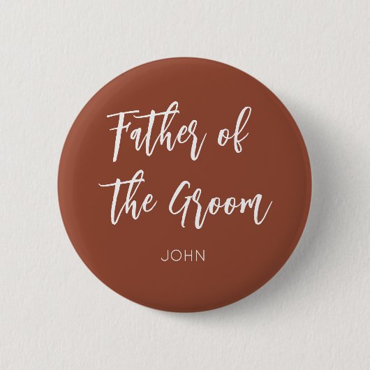 Trouwvaders terracotta wit ronde button 5,7 cm (Voorkant)