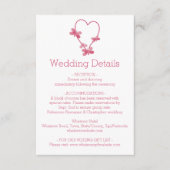 Trouwverblijf Kaart Roze Hart Vlinders (Voorkant)