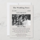 Trouwverhaal Krant Aankondiging Save the Date (Voorkant)