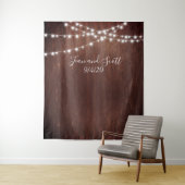 Trouwverlichting Donkere Rustieke Slingerlichten H Wandkleed (In situ)