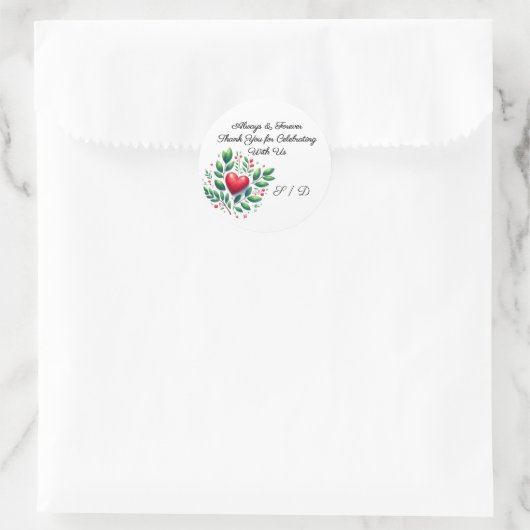 Trouwverpakkingssticker Ronde Sticker (Tas)