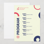 Trouwviering Programma – Modern Rood & Marineblauw Programmakaart (Voorkant / Achterkant)