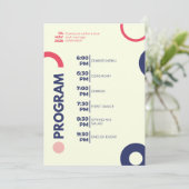 Trouwviering Programma – Modern Rood & Marineblauw Programmakaart (Staand voorkant)