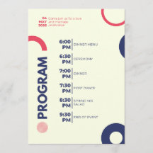 Trouwviering Programma – Modern Rood & Marineblauw
