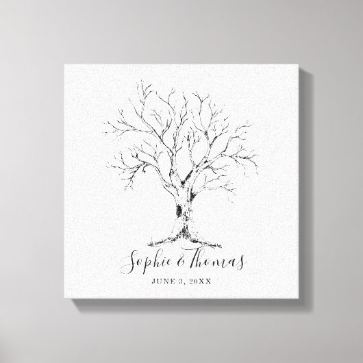 Trouwvingerafdruk Gastenboek handtekening Canvas Afdruk (Voorkant)