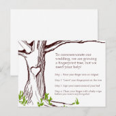 Trouwvingerafdrukboominstructie Kaart (Voorkant / Achterkant)