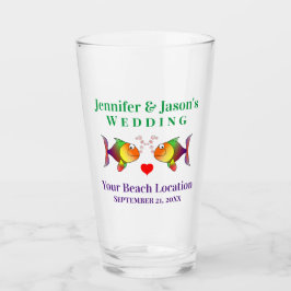 Trouwvisstrand Tropische Bestemming Bier Pint Glas