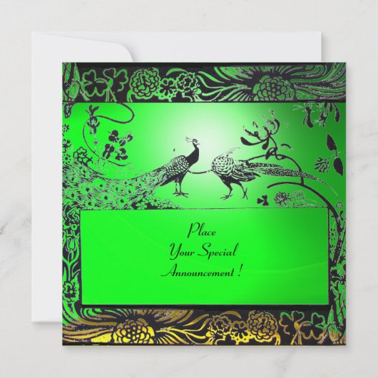 TROUWVLIEGTUIG INITIAAL zwart geel smaragd Aankondiging (Achterkant)