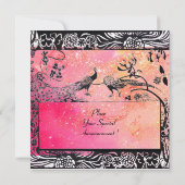 TROUWVLIEGTUIG MONOGRAM zwart geel roze robijn Aankondiging (Achterkant)