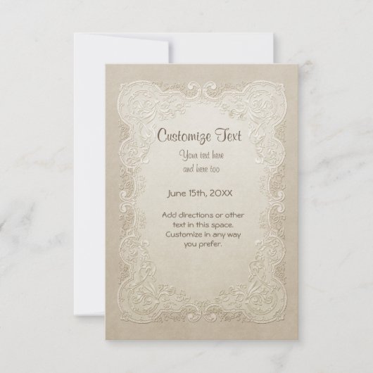 Trouwvlinder Bloemendecor Kantwerk Kaart (Voorkant)