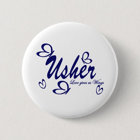 Trouwvlinder / Usher Ronde Button 5,7 Cm (Voorkant)