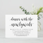 Trouwvlucht, diner met de pasgetrouwden kaart (Staand voorkant)