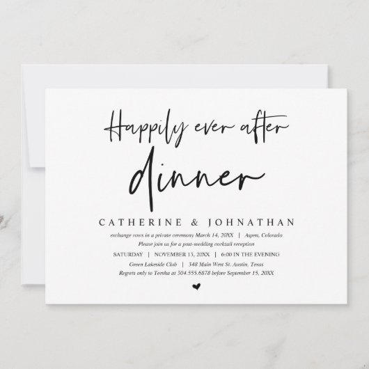 Trouwvlucht, Diners voor eeuwig geluk Kaart (Voorkant)