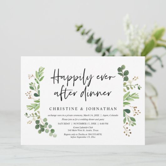 Trouwvlucht, Diners voor eeuwig geluk Kaart (Staand voorkant)