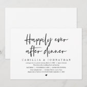 Trouwvlucht, Dinertje 'Happily Ever After' Kaart (Voorkant / Achterkant)
