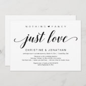 Trouwvlucht, Elegant zwart schrift Kaart (Voorkant / Achterkant)