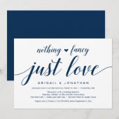 Trouwvlucht, Elegante Klasse Navy Blauwe Script Kaart (Voorkant / Achterkant)