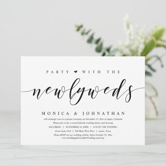 Trouwvlucht, Feest Met de Jonggehuwden Kaart (Staand voorkant)