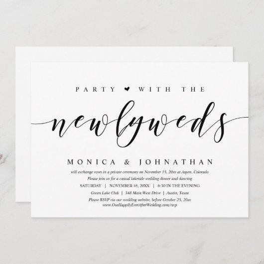 Trouwvlucht, Feest Met de Jonggehuwden Kaart (Voorkant / Achterkant)