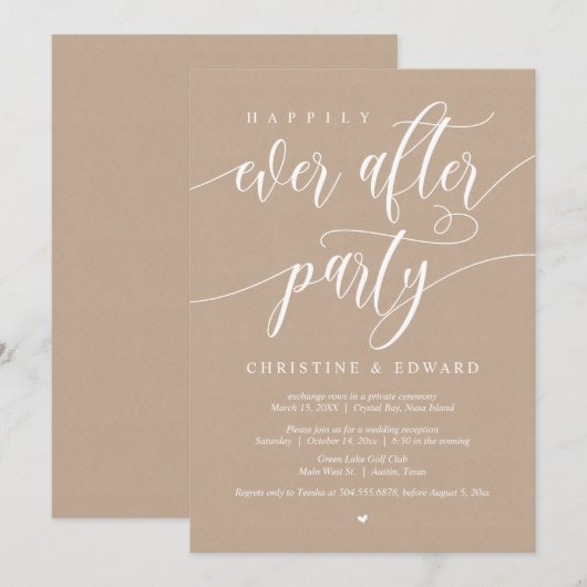 Trouwvlucht, Feest na 'Happily Ever After', Kraft Kaart (Voorkant / Achterkant)