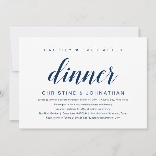 Trouwvlucht, Happily Ever After diner uitnodiging (Voorkant)