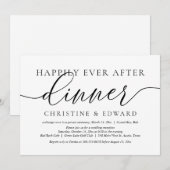 Trouwvlucht, 'Happily Ever After Dinner' uitnodigi Kaart (Voorkant / Achterkant)