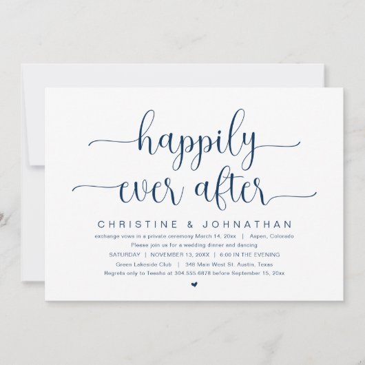 Trouwvlucht, Happily Ever After Feest Kaart (Voorkant)