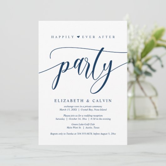 Trouwvlucht, Happily Ever After Feest  Kaart (Staand voorkant)