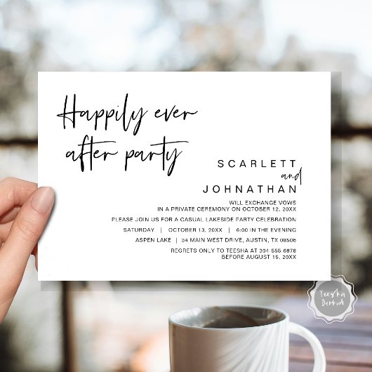 Trouwvlucht, Happily Ever After Feest Kaart