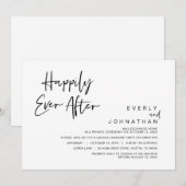 Trouwvlucht, 'Happily Ever After'-feest Kaart (Voorkant / Achterkant)