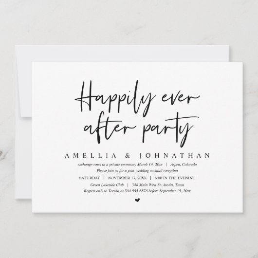 Trouwvlucht, Happily Ever After-feest Kaart (Voorkant)