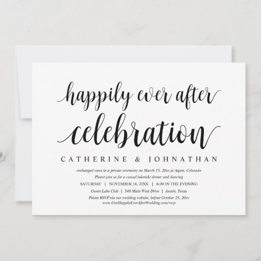 Trouwvlucht, Happily Ever After-viering Kaart (Voorkant)