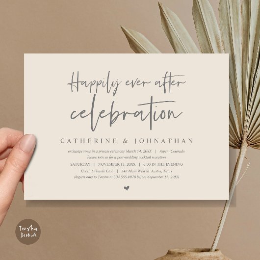 Trouwvlucht, 'Happily Ever After'-viering Kaart