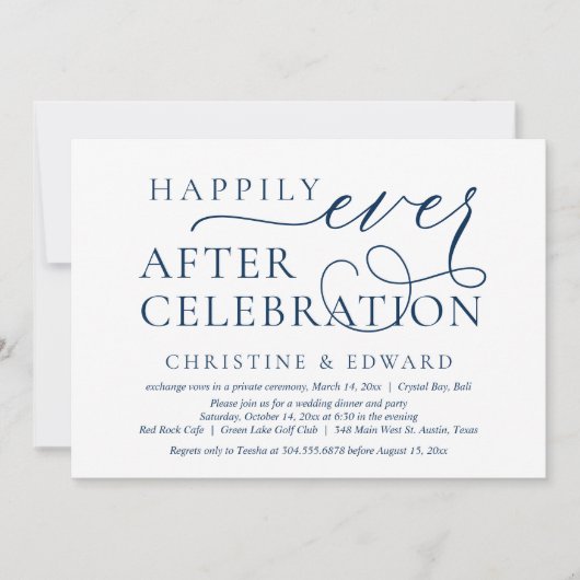 Trouwvlucht, 'Happily Ever After'-viering Kaart (Voorkant)