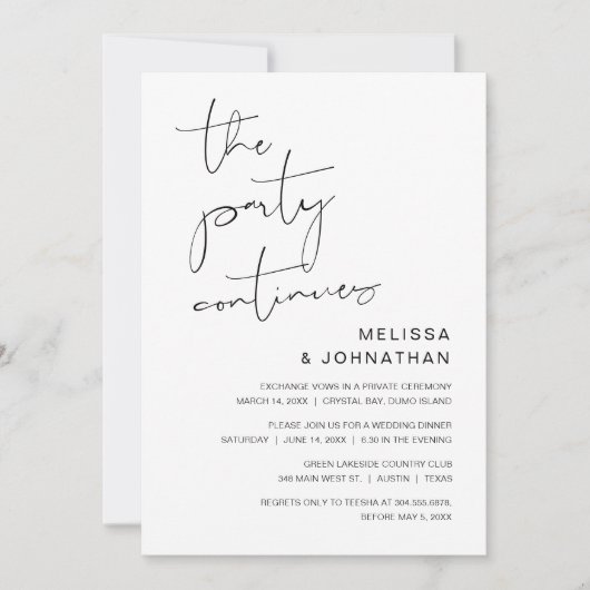 Trouwvlucht, Het Feest Gaat Door Kaart (Voorkant)