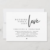 Trouwvlucht, Niets fancy, Alleen Liefde Kaart (Voorkant)