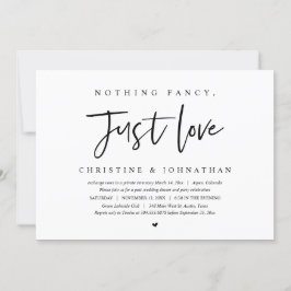 Trouwvlucht, Niets fancy, gewoon een liefdesuitnod Kaart