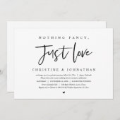 Trouwvlucht, Niets fancy, gewoon een uitnodiging u (Voorkant / Achterkant)