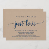 Trouwvlucht, Niets fancy gewoon liefde, kraft  Kaart (Voorkant / Achterkant)