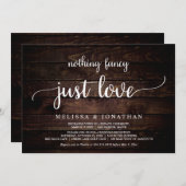 Trouwvlucht, Niets fancy gewoon liefde uitnodiging (Voorkant / Achterkant)