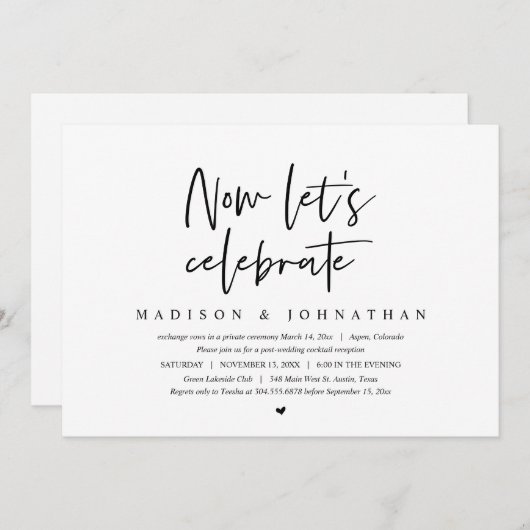 Trouwvlucht, Nu Laten We Feesten Kaart (Voorkant / Achterkant)